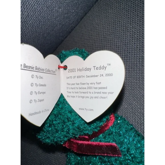 Ty Beanie Baby 2001 Holiday Teddy Green Plush Toy NEW NWT - Picture 12 of 13